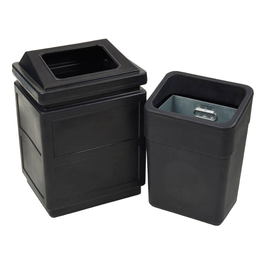 Recycled Black Wall Mounted Litter Bins