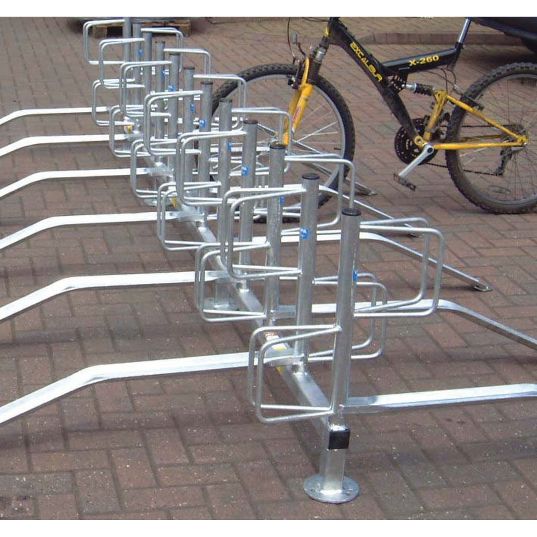 Bike Storage Racks Rail Mounted with Alternate Ramps Cycle Racks