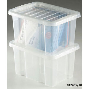 Topbox Plastic Storage Boxes with Lids - Pack of 10