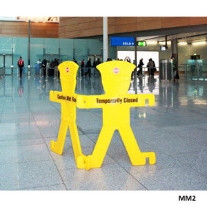 Minder Barrier Floor Signs with Stand