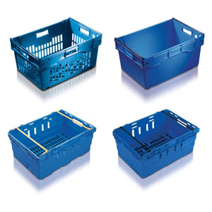 Maxi-Nest Stacking Containers with stacking bars