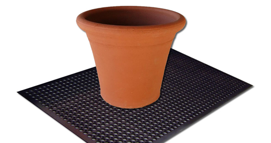 Rubber matting used for gardening