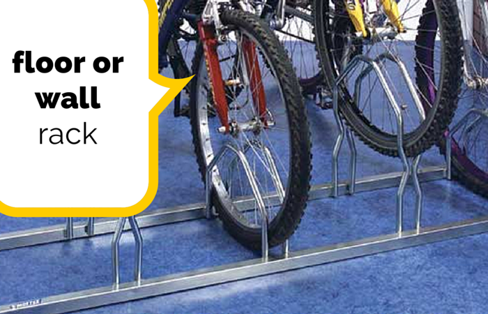 Floor or wall cycle rack