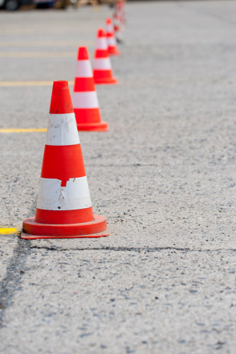 Cones and Yellow Lines