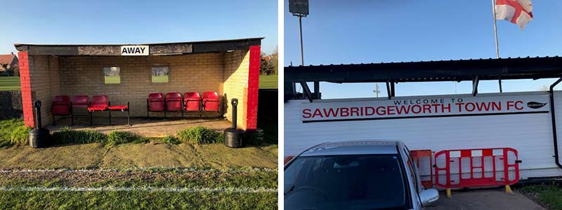 Smokers Ceasefire cigarette bins at Sawbridgeworth Football Club