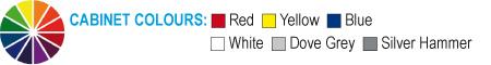 Red, Yellow, Blue, White, Grey, Silver