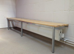 Versa Mono bench installed in golf club changing room