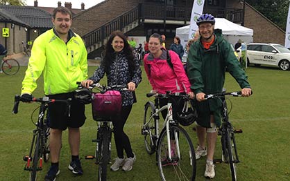Nick, Debs, Kelly and Mike complete the Norwich 50 bike ride in aid of The British Heart Foundation