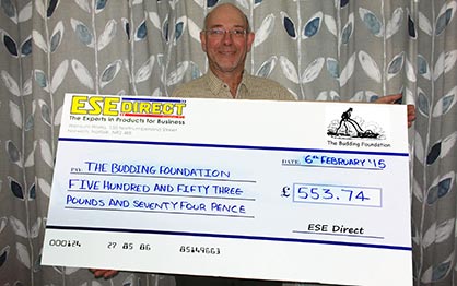 The Budding Foundation founder Clive receives his cheque