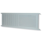 Louvre panel with peg board workbench back panel