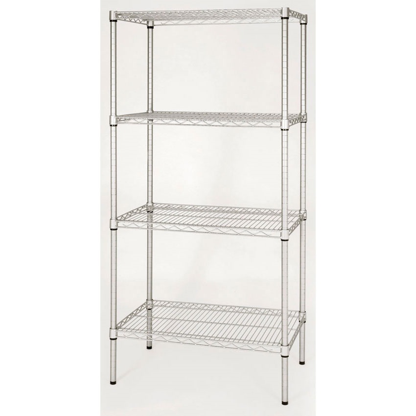 Eclipse Chrome Wire Shelving with 4 Shelves ESE Direct