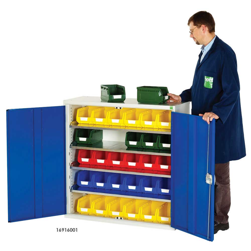 Bin Cupboard 2000w X 550d X 1000h With 6 Shelves & 21x No5 Bins Jetworks