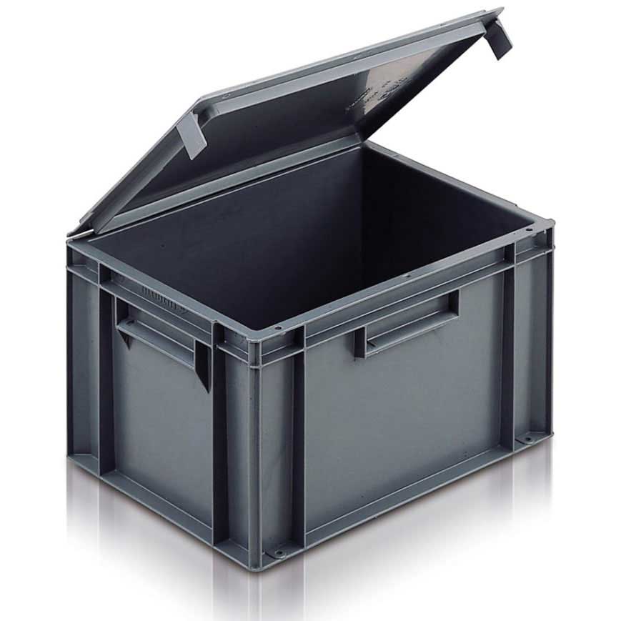 Solid Euro Container With Integral Lid 30 Litre 400 X 300 X 330 | Trunix