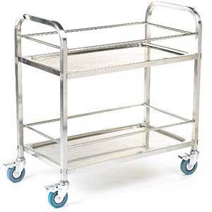 304 grade Stainless Steel Shelf Trolleys / Carts 100kg capacity