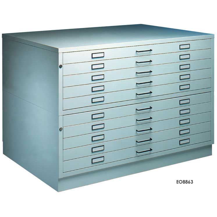 A1 or A0 - 10 Drawer Steel Plan Chest