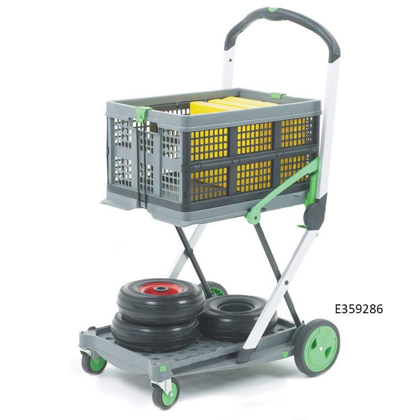 Plastic / Aluminium Folding Trolley with Box & Tray 60kg cap