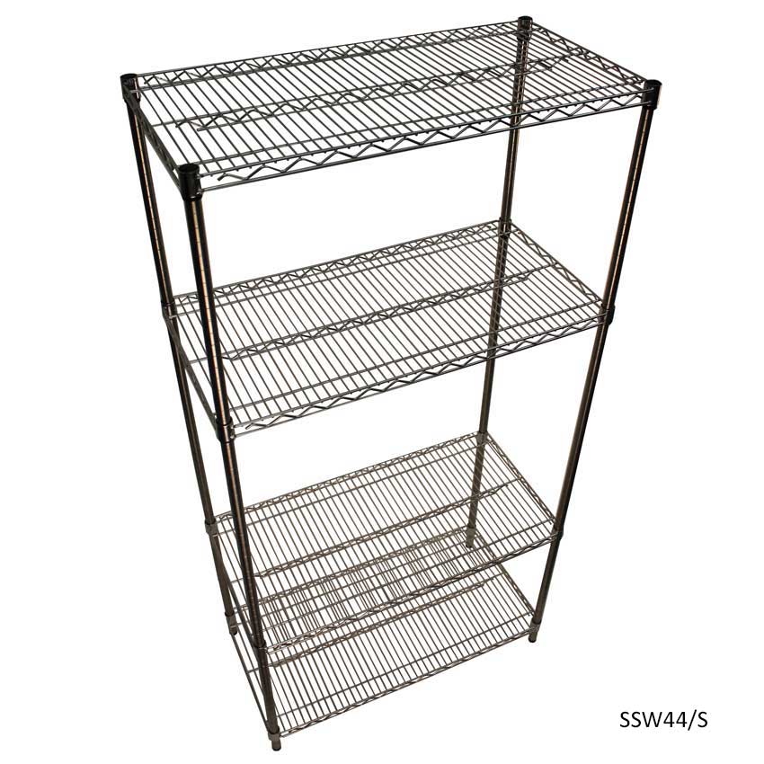 Stainless Steel Wire Shelving Bays With 4 Shelves 1820mm High ESE