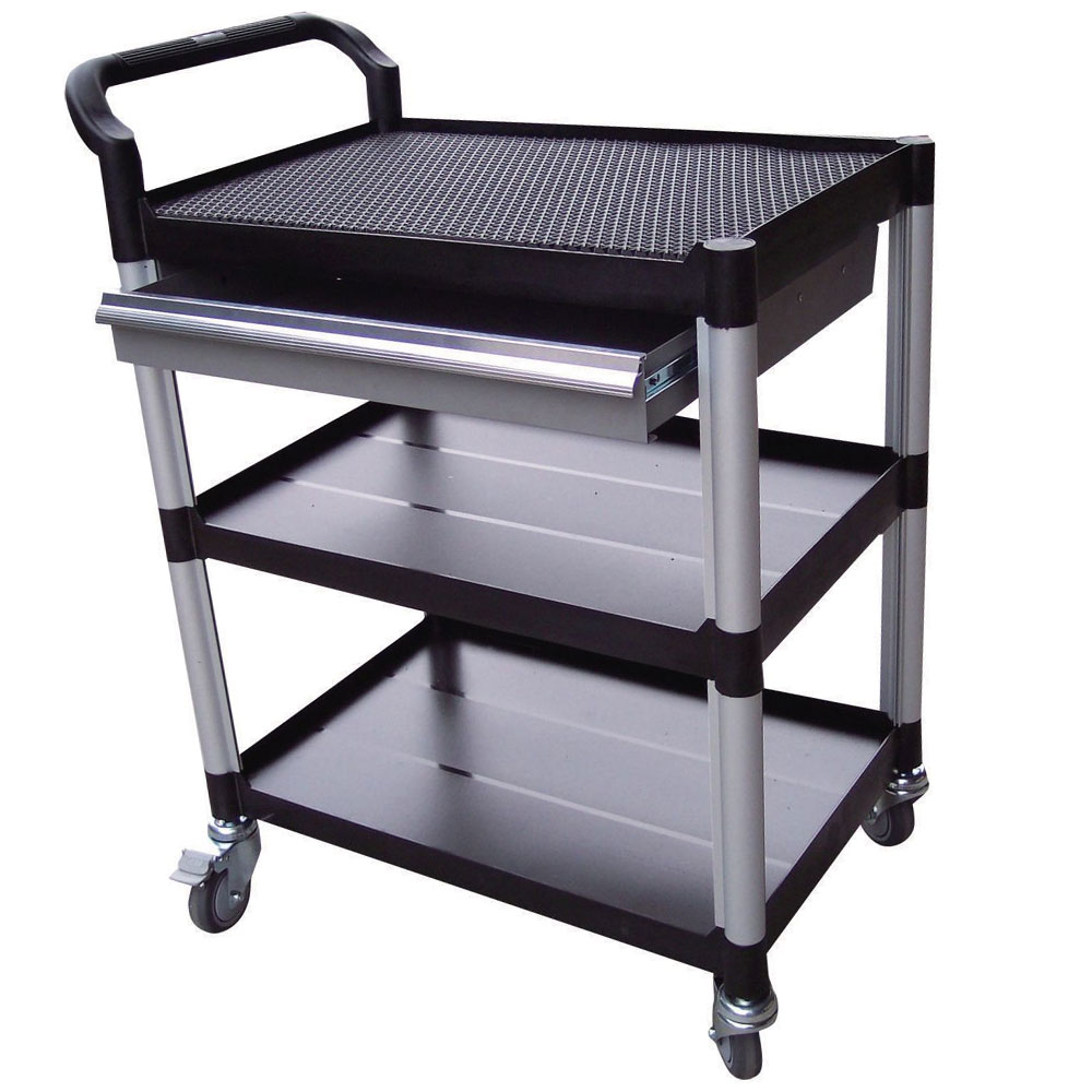 Plastic Tray Trolleys with Shelves and Drawers with FREE UK Delivery ESE Direct