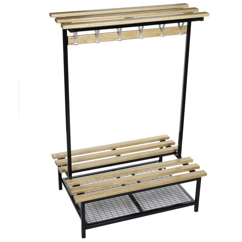Evolve Duo Cloakroom Bench with Wood top shelf - ESE Direct