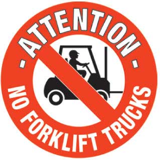 Attention No Forklift Trucks Graphic Floor Marker Fm22 Ese Direct