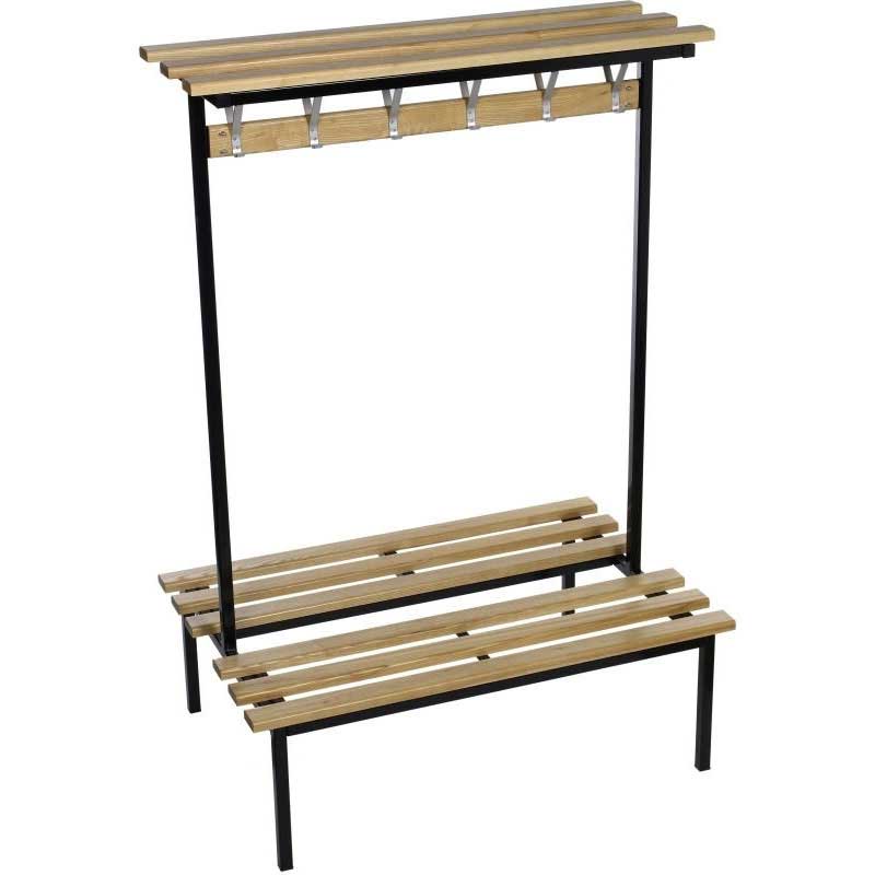 Evolve Duo Cloakroom Bench with Wood top shelf