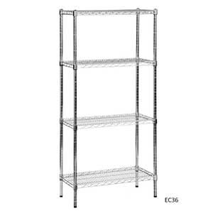 Eclipse Chrome Wire Shelving with 4 Shelves