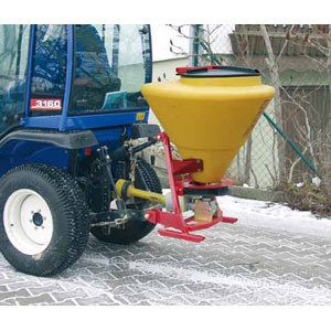 Tractor-towed salt spreader
