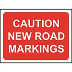 Caution New Road Markings Road Sign