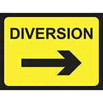 Diversion Right Road Sign