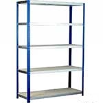 Ecorax shelving system with 5 chipboard shelves