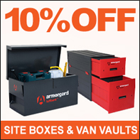 10% off Armorgard site boxes and van vaults