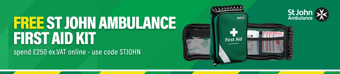 Free first aid kit when you spend £250 with code STJOHN