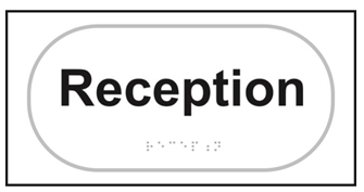 Reception taktyle braille sign