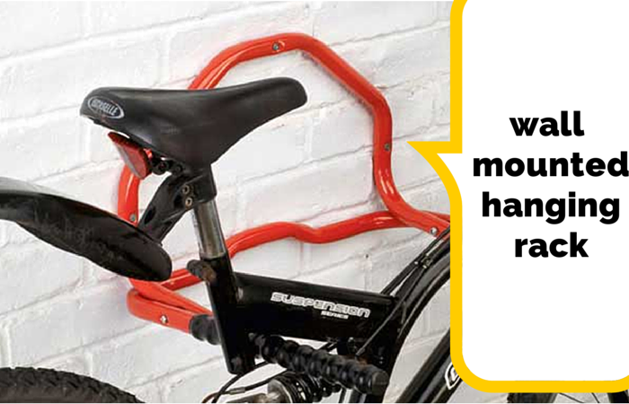 Wall mounted hanging cycle rack