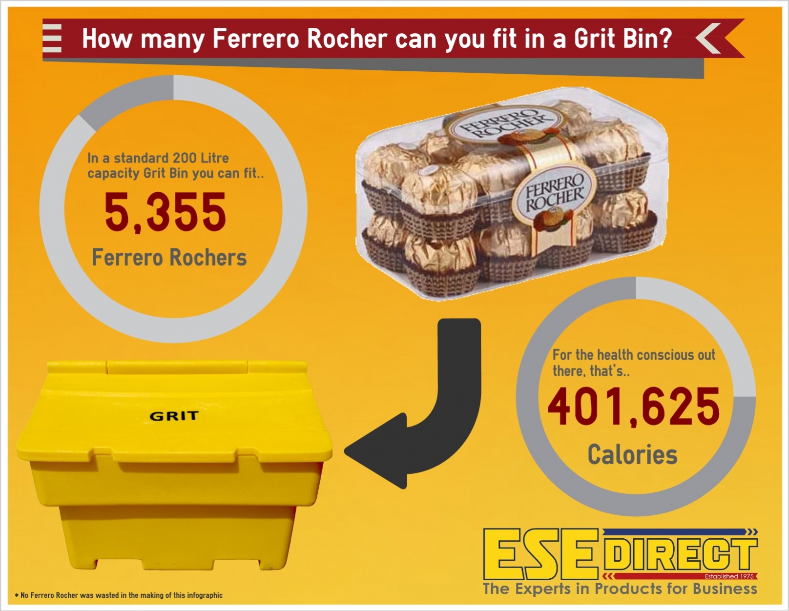 Ferrero Rocher in a grit bin