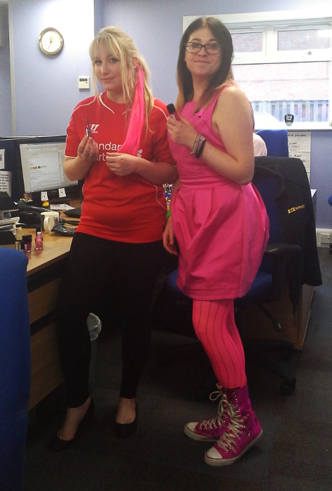 Vicky and Gemma wear it pink