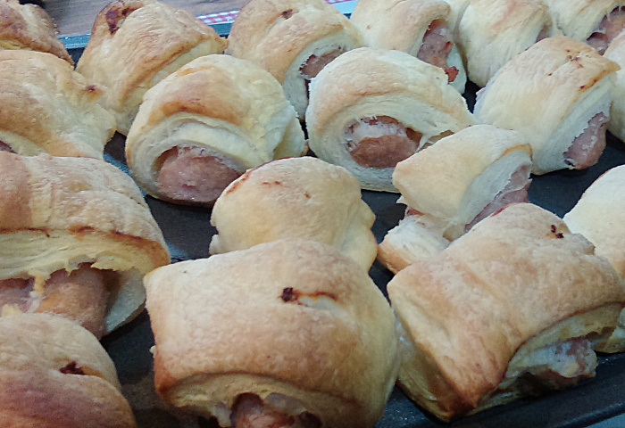 Delicious hot sausage rolls