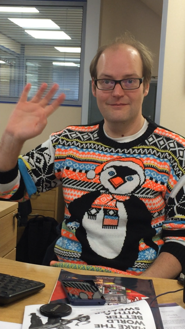 Martin in his penguin christmas jumper