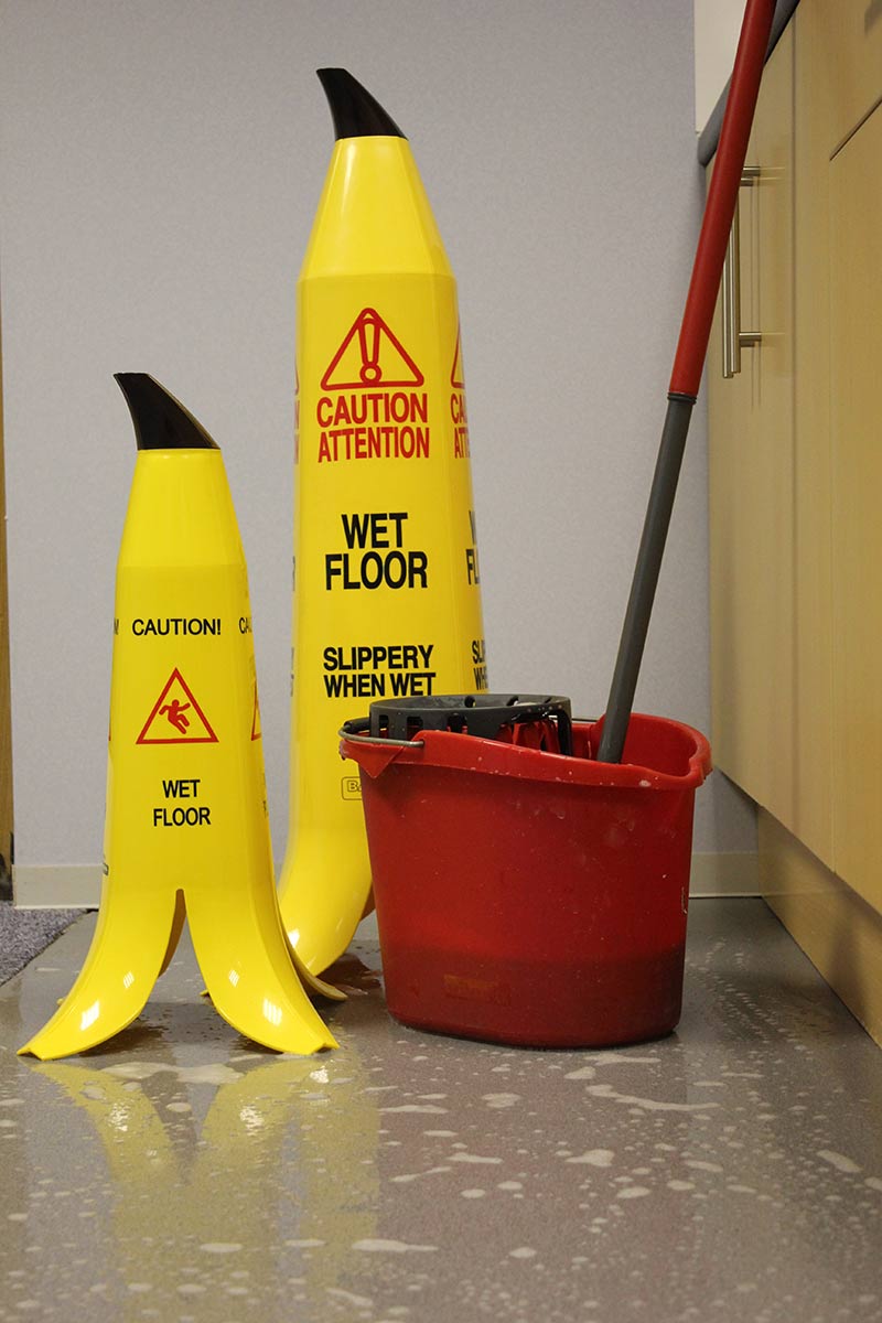 Banana Cone Safety Sign - Slippery when wet