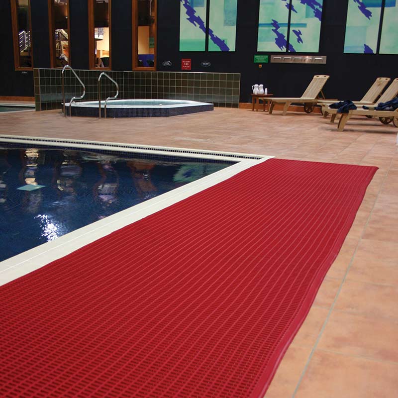 PVC matting around a swimming pool