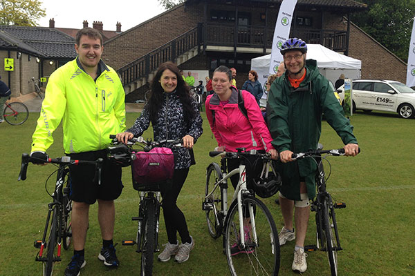 Nick, Kelly, Debs and Mike following their 50 mile bike ride raising money for the British Heart Foundation