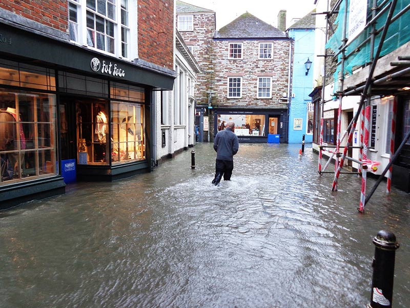Flooding due to heavy rainfall