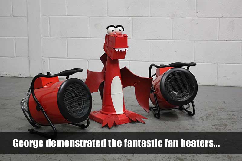 George demonstrates the Sealey industrial fan heaters