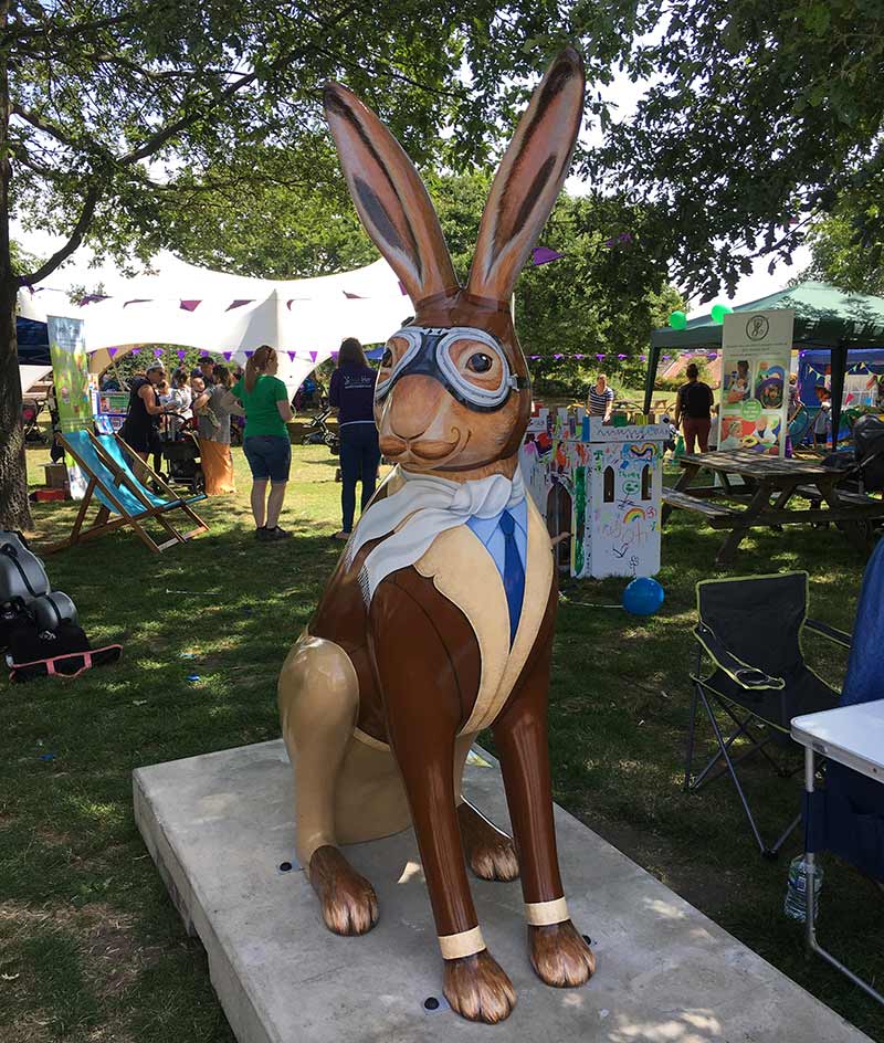 Find Hareman Jack on plinth number 20 in Norwich Castle Gardens