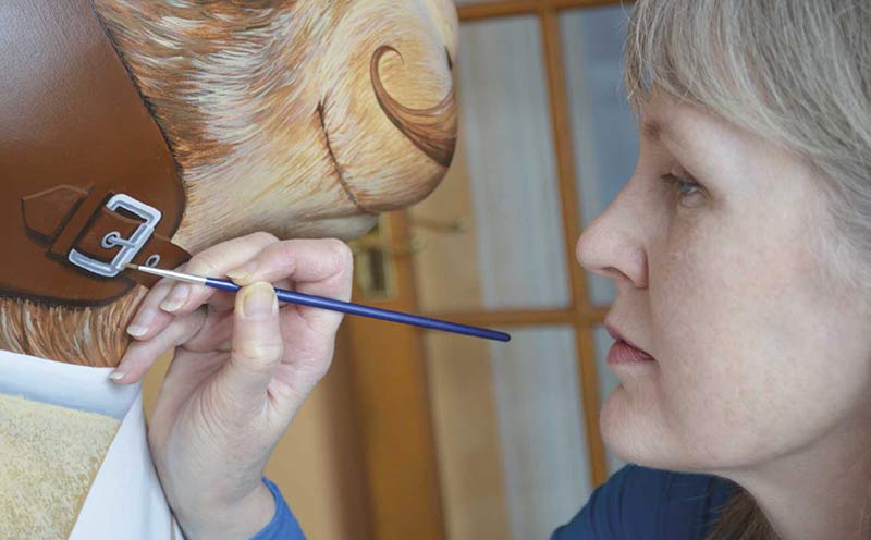 Evelyn puts the final touches to her dear friend, Hareman Jack.