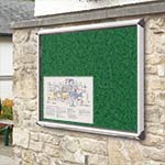 Emerald green showcase noticeboard