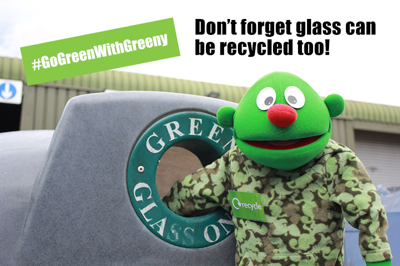 Go Green With Greeny - recycle glass bottles and jars