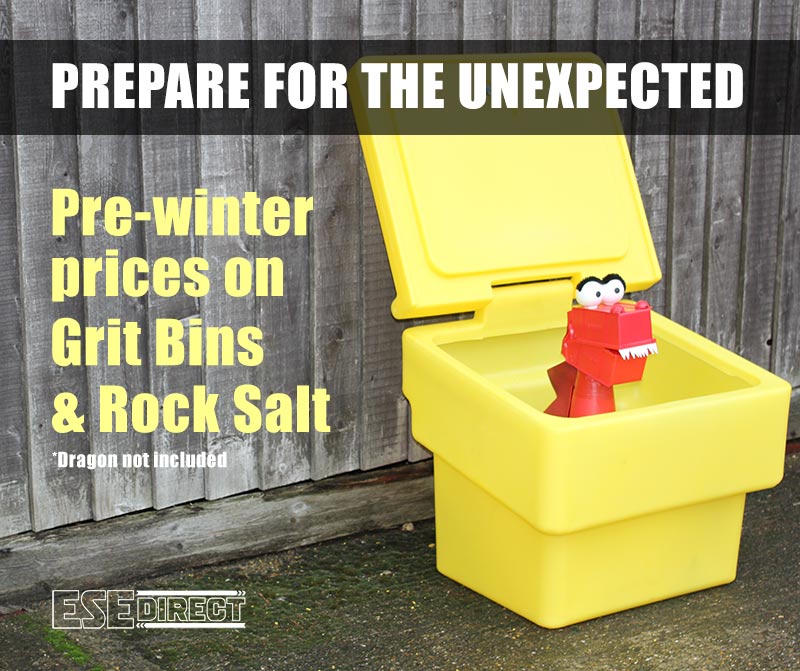 Prepare for the unexpected. Pre-winter prices on grit bins and road salt at ESE Direct