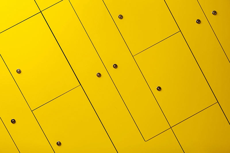 yellow locker doors