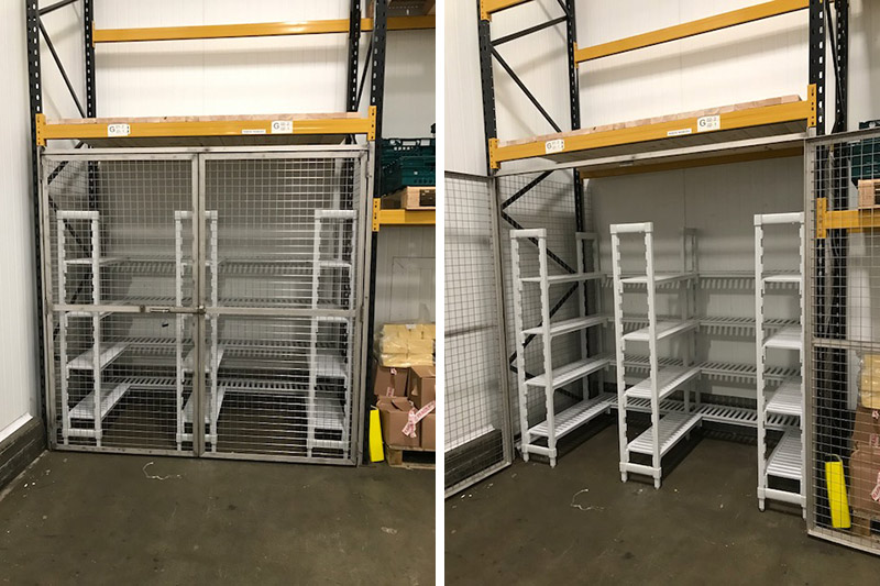 Bespoke, hygienic shelving installation